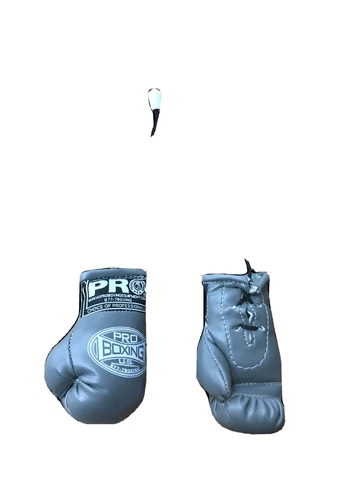 💥 Gray Mini Boxing Gloves Hanging🐯 rearview mirror car hanging key chain🐯 Cover