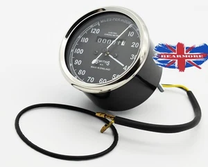 SMITHS SPEEDOMETER ODOMETER MILEAGE METER 120Mph British bike Speedometer Replic - Picture 1 of 4
