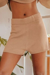 Neu mit Etikett Lulus sexy Strickshorts Damengröße S beige hellbraun hellbraun - Bild 1 von 3