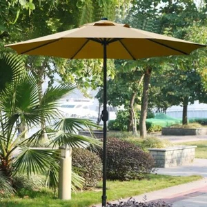 9' Patio Umbrella Outdoor Table Umbrella w/ 8 Sturdy Ribs Push Button Tilt/Crank - Picture 1 of 8