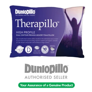 DUNLOPILLO Therapillo High Profile Dual Contour Premium Memory Foam Pillow NEW - Picture 1 of 5