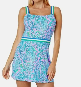 Vestido Deidra Lilly Pulitzer Mujer Talla PEQUEÑO UPF 50+ Golf Rosa We Mermaid It - Imagen 1 de 16