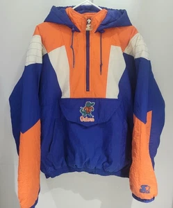 Vintage Florida Gators Starter Team Large Pullover Jacket Hood 1/2 Zip Pockets - Picture 1 of 13