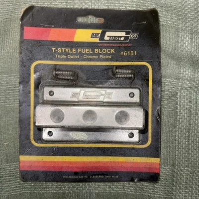 Placa de bloque de combustible Mr. Gasket Nos # 6151 estilo T triple Mopar Ford Gm Chevy Foto 1 de 4