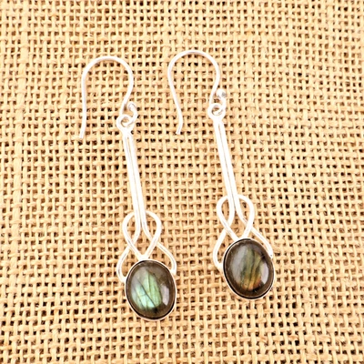 Natürlicher Labradorit Edelstein 925 Sterlingsilber handgefertigter Schmuck O... - Bild 1 von 4