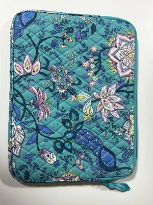 Vera Bradley PEACOCK GARDEN Blue Turquoise Floral Media Laptop Case Sleeve LN - Image 1 of 2