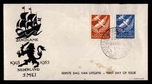 DR WHO 1955 SURINAME FDC ANIV CACHET COMBO SEMI POST w12721 - Picture 1 of 2