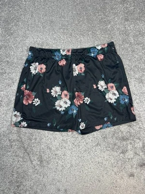 Pantalones cortos de natación Abercrombie & Fitch para mujer XL negros florales tiro alto cordón Foto 1 de 4