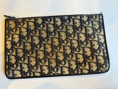 Bolso sin asas Christian Dior Trotter bolso con cremallera lona cuero vintage Foto 1 de 4