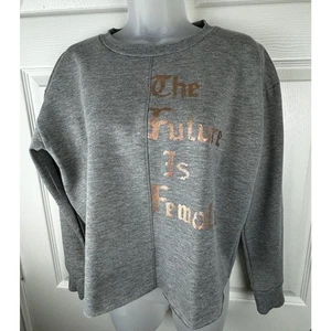 REBEL SUGAR Sudadera Recortada, Gris y Bronce, Talla: L, 50-15 - Imagen 1 de 15