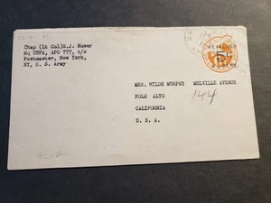 APO 777 VIENNA, AUSTRIA 1947 Army Cover Lt Colonel CHAPLAIN USFA - Picture 1 of 2