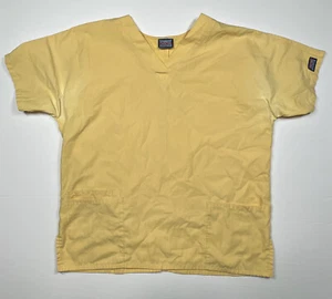 Cherokee Workwear Scrub Top Women's Size Medium V-Neck Yellow Style 4700 - Picture 1 of 6