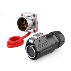 M24 Waterproof 19 Pin Aviation Connector Industrial Machinery Automation Adapter - Picture 1 of 14