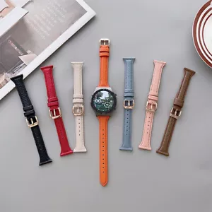 Correa delgada de cuero para mujer correa informal para reloj Samsung Galaxy 3 4 5 6 7 40/44 mm - Imagen 1 de 14