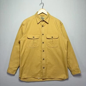 VTG Cabelas Chamois Shirt - Button Up - Mustard Yellow - Hunting - OVERSIZED MED - Picture 1 of 4
