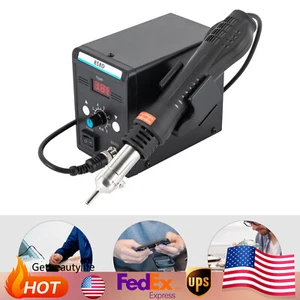858D Soldering Iron Hot Air Gun Desoldering Rework Station SMD Digital Solder - Picture 1 of 24