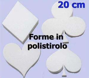 FORME IN POLISTIROLO PICCHE - CUORI - FIORI - QUADRI CM 20 CONFEZIONE DA 5 PZ - Imagen 1 de 1
