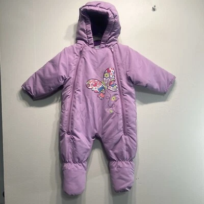 Okie Dokie‎ Traje de Nieve/Bunting Bebé Una PIEZA Mariposa Púrpura Foto 1 de 4