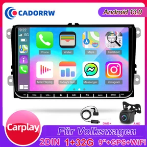 DAB+ 9" Autoradio Android 13 GPS NAVI Für VW GOLF 5 6 Touran Tiguan Passat Polo - Bild 1 von 24