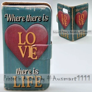 Funda protectora billetera para teléfono móvil con impresión con tema Love Life para serie Nokia - Imagen 1 de 3