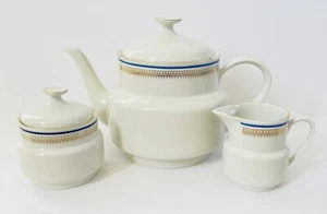 Tognana Blue And White Coffee or Tea set Pot sugar and creamer. Italy - Picture 1 of 4