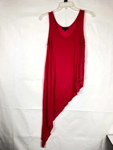 TopShop Women's Red Asymmetrical Top Size 6 Sleeveless Tunic 72 - Picture 1 of 6