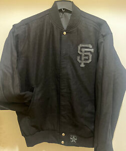 San Francisco GIANTS Black Reversible Wool Jacket by JH Design - MLB Licensed