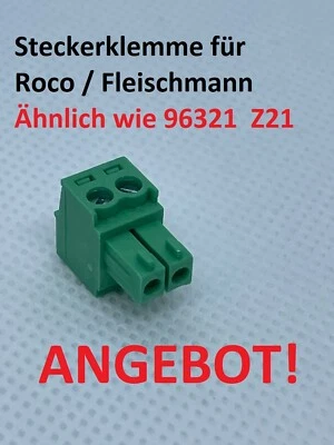 1 pieza abrazadera de enchufe RM3,5 2 polos similar Roco 96321 Z21 Fleischmann