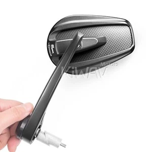 Bar end mirrors tapered carbon fibre matte fits HD '96-'17 Dyna except FXDLS - Picture 1 of 12