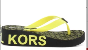 Michael Kors Authentic “Gage Bright” Neon Yellow Size 13C Little Girls - Picture 1 of 6