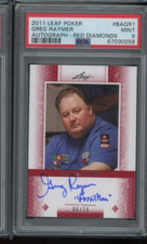 2011 Leaf Poker Greg Raymer Diamonds On Card Auto Set #6/10 PSA 9 POP 1 SSP