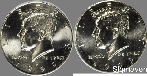 1999 P & D Kennedy Half pair Choice/Gem Bu Set from mint sets Cover