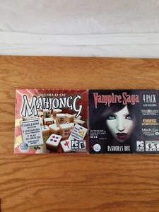 New, World Of Mahjongg & Vampire Saga 4 Pack,read description computer games - Afbeelding 1 van 2