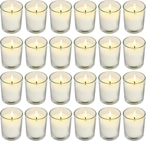 24 Pack Unscented Votive Candles Votive Candles Bulk Glass Candles Ideal Gift - Picture 1 of 1