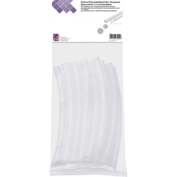 Tru components t1902ca037 assortimento di guaine termoretraibili trasparente 6 - Immagine 1 di 1