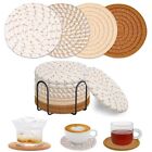 8/10 Pcs Round Drink Coasters Braided Dinner Plate Mat Set  Coffee Table
