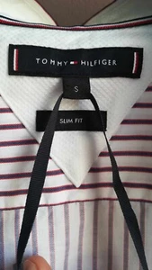 Brand NEW S slim Tommy Hilfiger Shirt Purple Striped Long sleeve Cotton - Picture 1 of 13