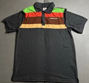Vintage Burger King schwarz Retro Arbeit Mitarbeiter Uniform Poloshirt Größe S / Small - Bild 1 von 3