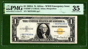 1935 A💲1 🌞NORTH AFRICA WW II 🌞 STAR NOTE PMG 35 - Picture 1 of 5