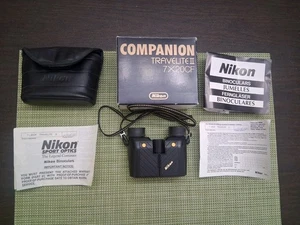 Vintage NIKON TRAVELITE II 7x20 Compact Binoculars Case #129963 Hunting Birding - Picture 1 of 22