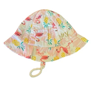 Pink Flamingo & Pineapple Girls Cotton Summer Hat Size 54CM - Picture 1 of 4