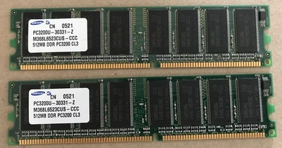Samsung 512MB DDR PC-3200U-30331-Z M368L6423FTN Desktop RAM Memory stick - Image 1 of 2