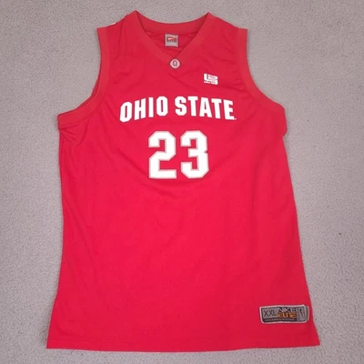 Camiseta deportiva de baloncesto Ohio State Buckeyes LeBron James para hombre XXL roja Nike Elite Foto 1 de 4