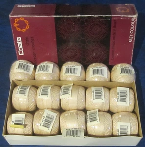VINTAGE-LT BEIGE COATS CHAIN MERCER-40 CROCHET COTTON-15 UNUSED BALLS (10 BOXED) - Picture 1 of 4