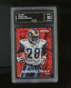 2014-15 Panini Prizm Marshall Faulk Red Power Prizm Rams 59/125 Gem Mint 10 - Picture 1 of 2