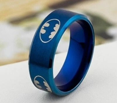 Fashion Titanium Men Boy BATMAN Symbol Stainless Steel Jewelry Ring