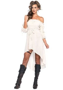 Women's White Hi-Lo Pirate Dress Costume - Picture 1 of 1