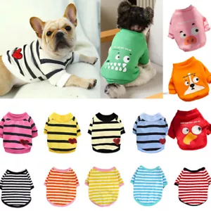 Pet Dog Clothes T-shirt Puppy Cat Sweater Coat French bulldog Chihuahua Apparel☋ - Picture 1 of 50