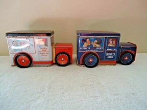 Lotto vintage di 2 camion pubblicitari in latta metallo, 1, zuppe Campbells, 1, baci Hersheys - Foto 1 di 12