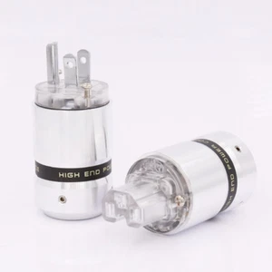 Hi-End Rhodium Plated US Power Plug japan Power plug WITH IEC Connector - Picture 1 of 5